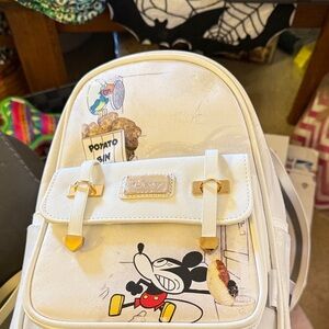 Disney White and Black Cartoon Backpack